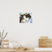 Zwarte en witte kat poster (Keuken)