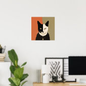 Zwarte en witte kat poster (Thuiskantoor)