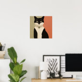 Zwarte en witte kat poster (Thuiskantoor)