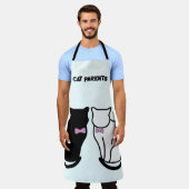 Zwarte en witte kat schort (Gedragen)