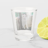 Zwarte en witte kat shot glas (Achterkant)