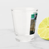 Zwarte en witte kat shot glas (Links)