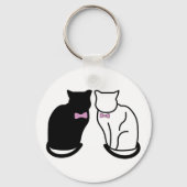 Zwarte en witte kat sleutelhanger (Voorkant)