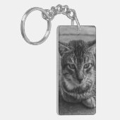 Zwarte en witte kat sleutelhanger (Voorkant Links)