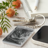 Zwarte en witte kat sleutelhanger (Voorkant Rechts)