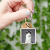 Zwarte en witte kat sleutelhanger (Hand)
