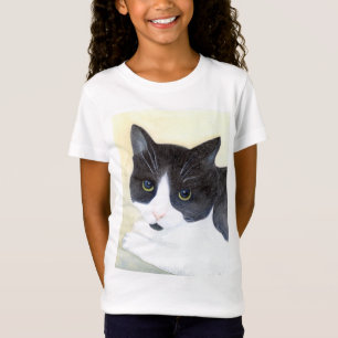 Zwarte en witte kat t-shirt