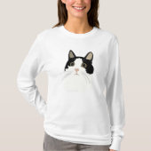 Zwarte en witte kat t-shirt (Voorkant)