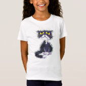 Zwarte en witte kat t-shirt (Voorkant)
