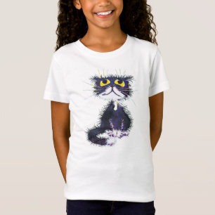 Zwarte en witte kat t-shirt