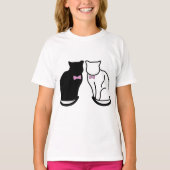 Zwarte en witte kat t-shirt (Voorkant)