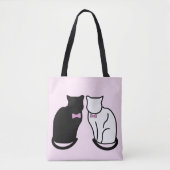 Zwarte en witte kat tote bag (Voorkant)