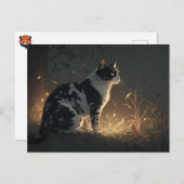 Zwarte en witte kat van Piebald in het Briefkaart  (Voorkant / Achterkant)