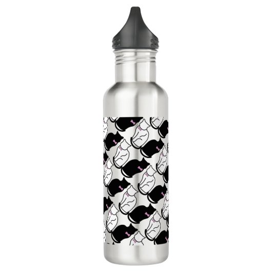 Zwarte en witte kat waterfles  (Links)