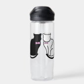 Zwarte en witte kat waterfles (Achterkant)