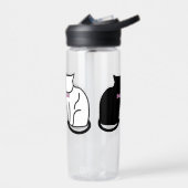 Zwarte en witte kat waterfles (Links)