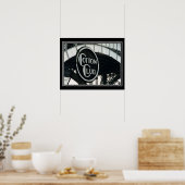 zwarte en witte katoenclub afdrukken 16 x 20 poster (Keuken)