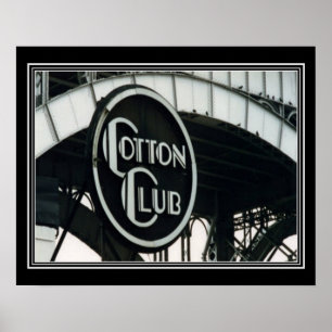 zwarte en witte katoenclub afdrukken 16 x 20 poster