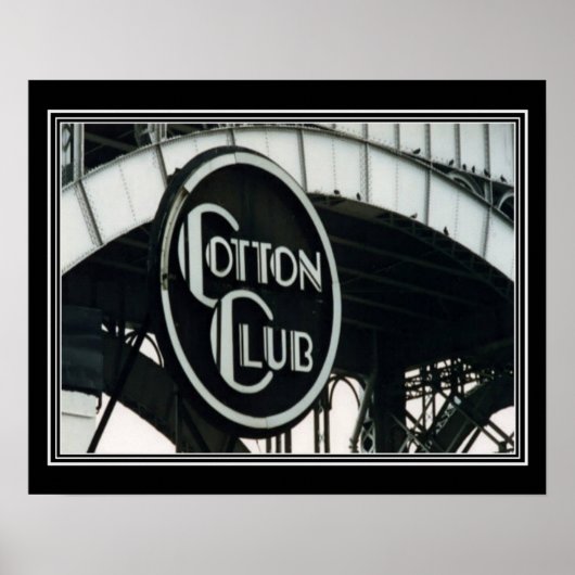  zwarte en witte katoenclub afdrukken 16 x 20 poster (Voorkant)