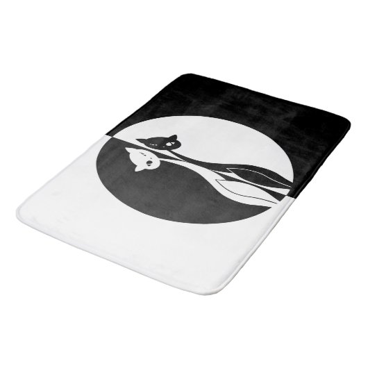 Zwarte en witte katten badmat (Gekanteld)