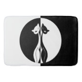 Zwarte en witte katten badmat (Voorkant)