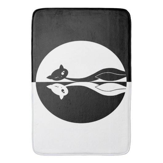 Zwarte en witte katten badmat (Voorkant Verticaal)