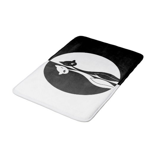 Zwarte en witte katten badmat (Gekanteld)