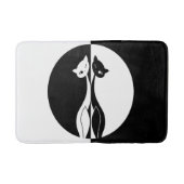 Zwarte en witte katten badmat (Voorkant)