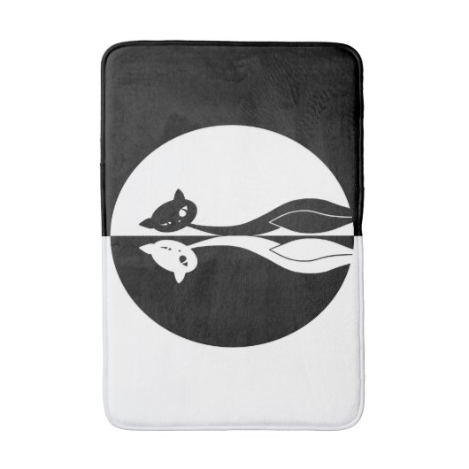 Zwarte en witte katten badmat (Voorkant Verticaal)