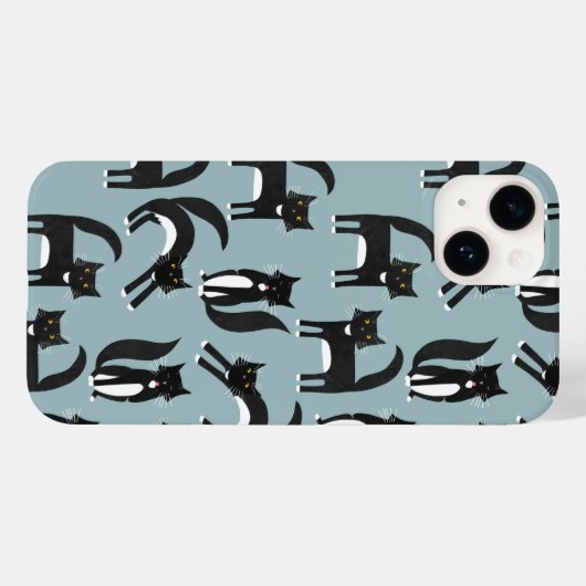 Zwarte en witte katten Case-Mate iPhone case (Achterkant (horizontaal))