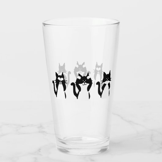 Zwarte en witte katten | Drie Katten Glas (Achterkant)