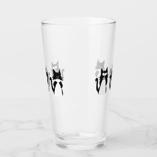 Zwarte en witte katten | Drie Katten Glas (Links)
