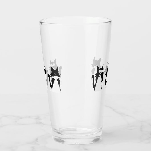 Zwarte en witte katten | Drie Katten Glas (Rechts)
