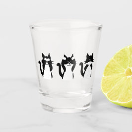 Zwarte en witte katten | Drie Katten Shot Glas