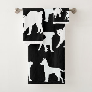 Zwarte en witte katten en honden bad handdoek