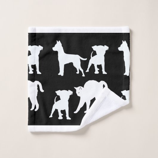 Zwarte en witte katten en honden bad handdoek (Wasdoekje)