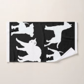 Zwarte en witte katten en honden bad handdoek (Handdoek)