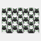 Zwarte en witte katten inpakpapier vel (Voorkant 3)