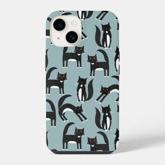 Zwarte en witte katten iPhone hoesje (Achterkant)