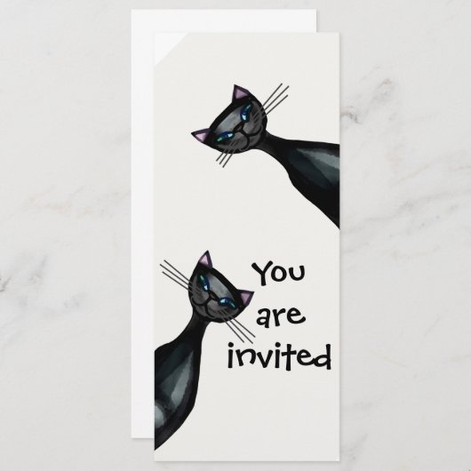 Zwarte en witte katten kaart (Voorkant / Achterkant)