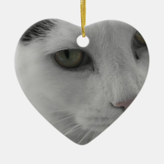 Zwarte en witte katten keramisch ornament (Voorkant)