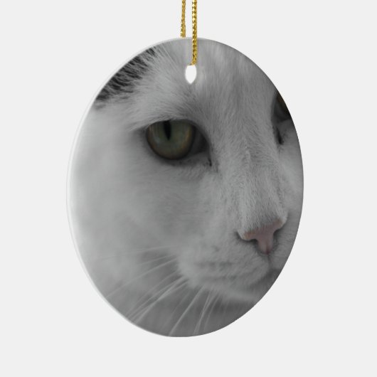 Zwarte en witte katten keramisch ornament (Rechts)