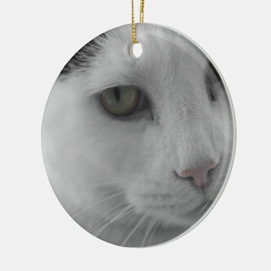 Zwarte en witte katten keramisch ornament (Links)