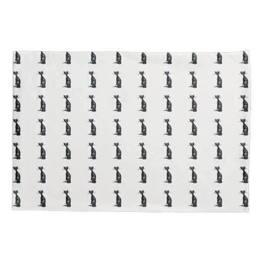 Zwarte en witte katten kussensloop (Achterkant)