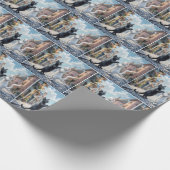 Zwarte en witte katten langzaam dansen cadeaupapier (Hoek)