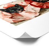  zwarte en witte katten - Lithograaf door Janus Poster (Hoek)