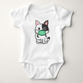 ZWARTE EN WITTE KATTEN MET EEN MASKBODYSUIT BABY ROMPER (Voorkant)