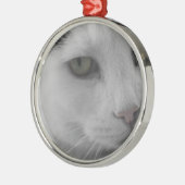 Zwarte en witte katten metalen ornament (Links)