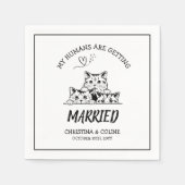 Zwarte en witte katten Moderne Eenvoudige bruiloft Servet (Voorkant)