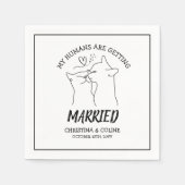 Zwarte en witte katten Moderne Eenvoudige bruiloft Servet (Voorkant)